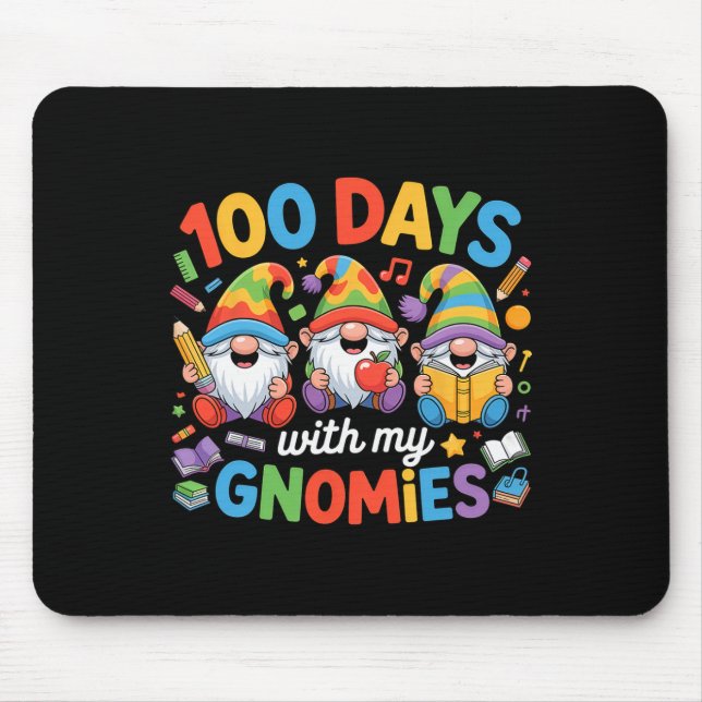 Lehrer Kinder Gnom 100 Tage Schule  Mousepad (Vorne)