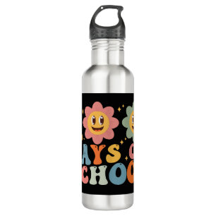 Lehrer Kinder Retro Groovy 100 Tage 0f Schule Edelstahlflasche