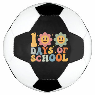 Lehrer Kinder Retro Groovy 100 Tage Schule  Fußball