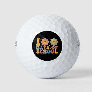 Lehrer Kinder Retro Groovy 100 Tage Schule  Golfball