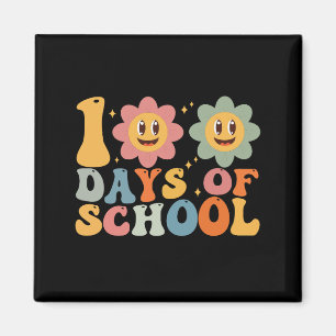 Lehrer Kinder Retro Groovy 100 Tage Schule Magnet