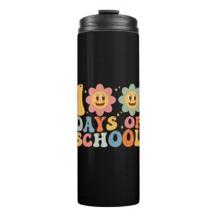 Lehrer Kinder Retro Groovy 100 Tage Schule  Thermosbecher
