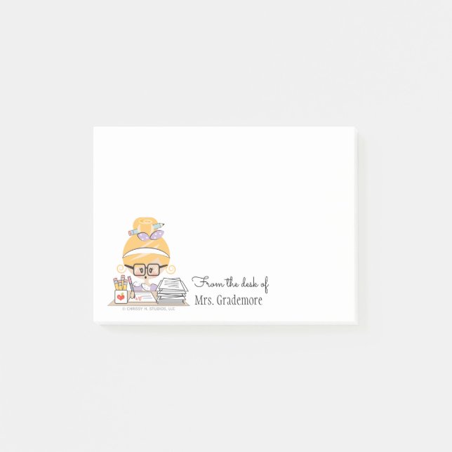 Lehrer-klebrige Anmerkungen blond Post-it Klebezettel (Vorderseite)