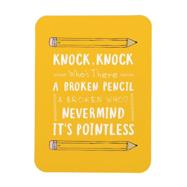 Lehrer Knock Knock Jokes Stift Puns Kid Spaß Magnet (Vertikal)
