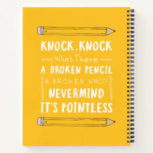 Lehrer Knock Knock Jokes Stift Puns Kid Spaß Notizbuch
