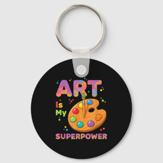 Lehrer - Kunst ist meine Superkraft Kunstlehrer Ze Schlüsselanhänger