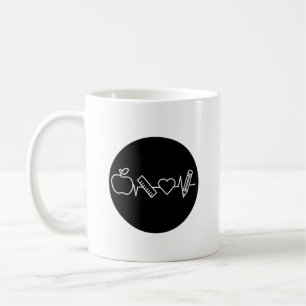 Lehrer-Leben Herzschlag-Tasse Minimalistischer S Kaffeetasse