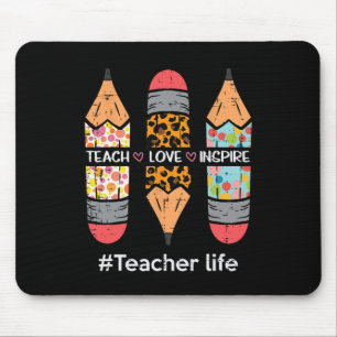 Lehrer Leben Lehren Liebe Inspirieren Bleistifte I Mousepad