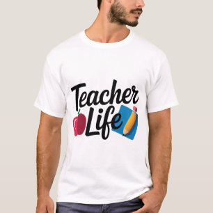 Lehrer-Leben-Shirt – Süßes Apfel- und Bleistift-De T-Shirt