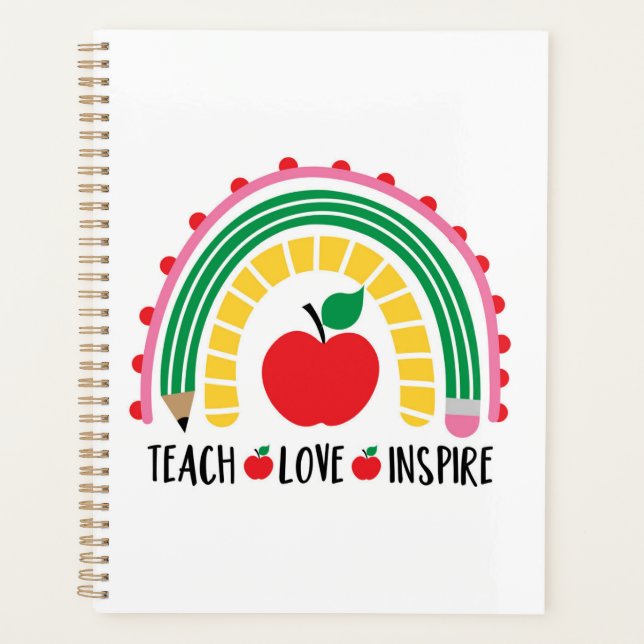 Lehrer Lehre Liebe Inspiriert Planer (Vorderseite)