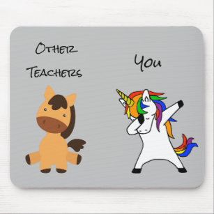 Lehrer Lehre Unicorn Pferd Funny Geschenk Mousepad