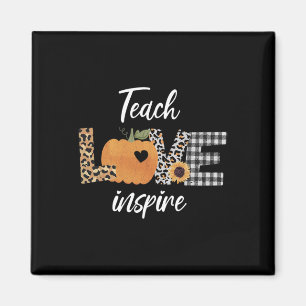 Lehrer lehren Liebe inspirierte Herbstkürbis Magnet