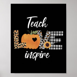 Lehrer lehren Liebe inspirierte Herbstkürbis Poster