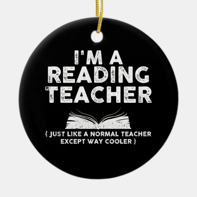 Lehrer lesen - Ich bin Leselehrer Keramik Ornament (Vorne)