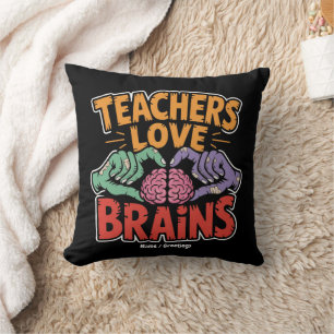 Lehrer Liebe Brains Zombie Hands Herz Halloween Kissen