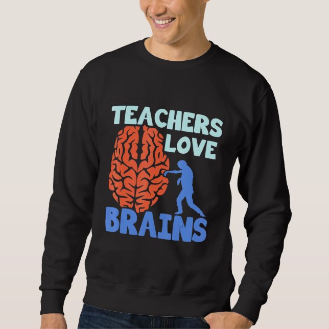 Lehrer Liebe Gehirne Sweatshirt (Vorderseite)