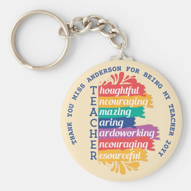 LEHRER-LIEBE INSPIRIERTE Personalisiertes Geschenk Schlüsselanhänger (Vorne)