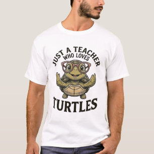 Lehrer liebt Schildkröten Vintage-Schildkröten-Des T-Shirt