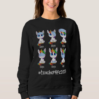 Lehrer Life 2020 Unicorn Tragemaske falsch Sweatshirt