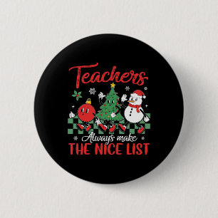 Lehrer machen schöne Liste Schule Snowman Tree Chr Button