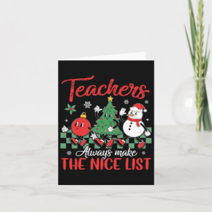 Lehrer machen schöne Liste Schule Snowman Tree Chr Karte