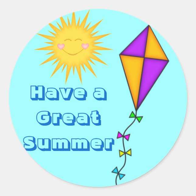 Lehrer/Mama Sticker Sommersonne und Drachen (Vorderseite)