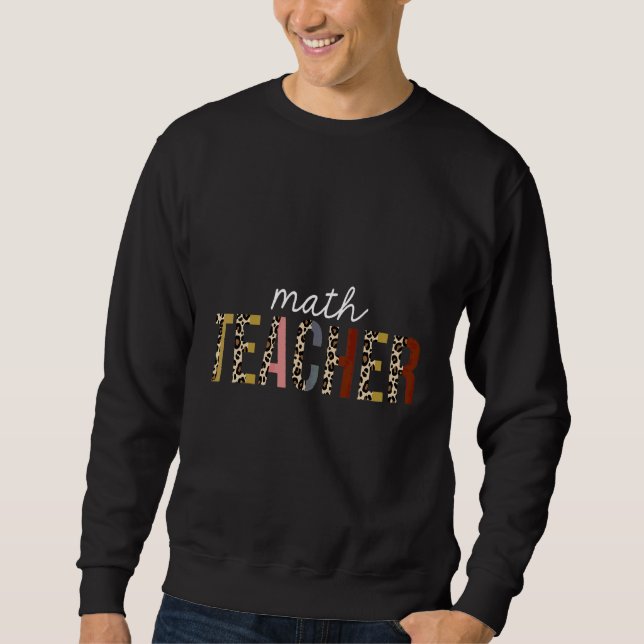 Lehrer-Mathematik-Leoparden-Druck Sweatshirt (Vorderseite)