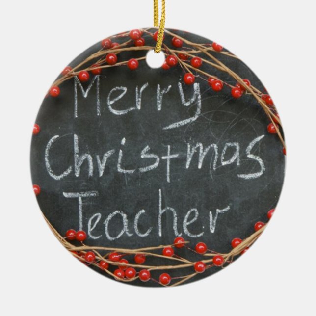 LEHRER/MERRY CHRISTMAS AUF ANDERER SEITENSEITE KER KERAMIK ORNAMENT (Vorne)