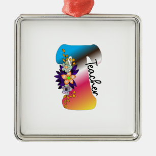 Lehrer mit Blume Ornament Aus Metall