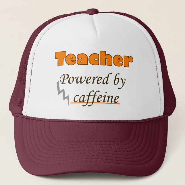 Lehrer mit Coffein Truckerkappe (Vorderseite)