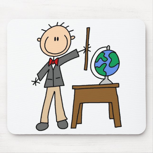 Lehrer mit Globus Mousepad (Vorne)