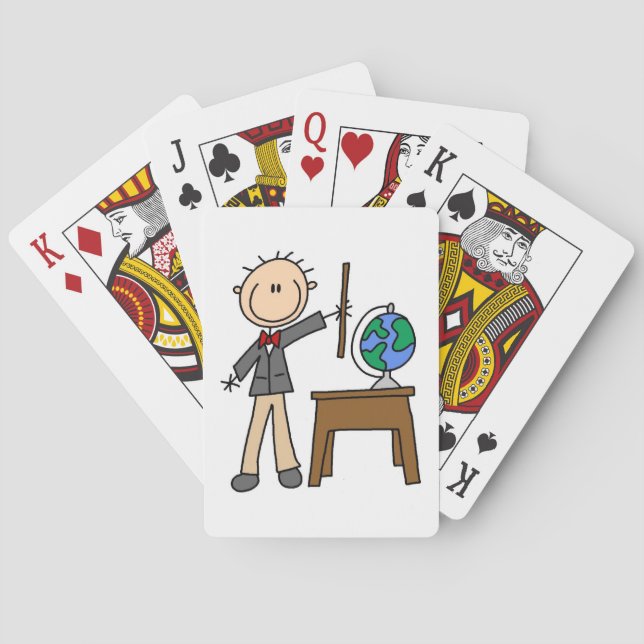 Lehrer mit Globus Spielkarten (Rückseite)