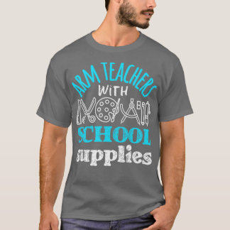 Lehrer mit Schulbedarf T-Shirt