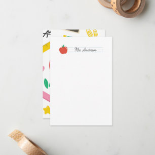 Lehrer Mitteilungskarten Stationery Niedlich Red A