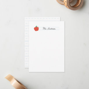 Lehrer Mitteilungskarten Stationery Niedlich Red A