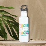 Lehrer Moderne Regenbogenfarben Personalisierter N Edelstahlflasche<br><div class="desc">Teacher Modern Rainbow Colors Personalisiert Name Water Flaschen enthält den Text "Teacher" in modernen Regenbogenfarben Wiederholskripttypografie mit Ihrem personalisierten Namen unten. Perfekt für Ihren Lieblingslehrer für Lehrerbewertungen,  Geburtstag,  Weihnachten,  Feiertage und mehr. Von Evco Studio entworfen www.zazzle.com/store/evcostudio</div>