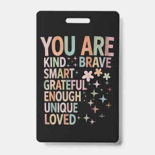 Lehrer Motivierend erster Tag zurück an die Schule Ausweis