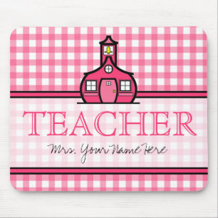 Lehrer Mousepad - rosa Gingham