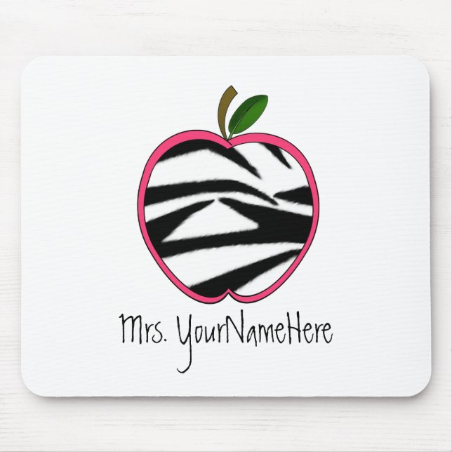 Lehrer Mousepad - Zebra-Druck Apple (Vorne)