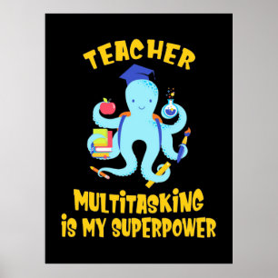 Lehrer Multitasking-Spaß Poster
