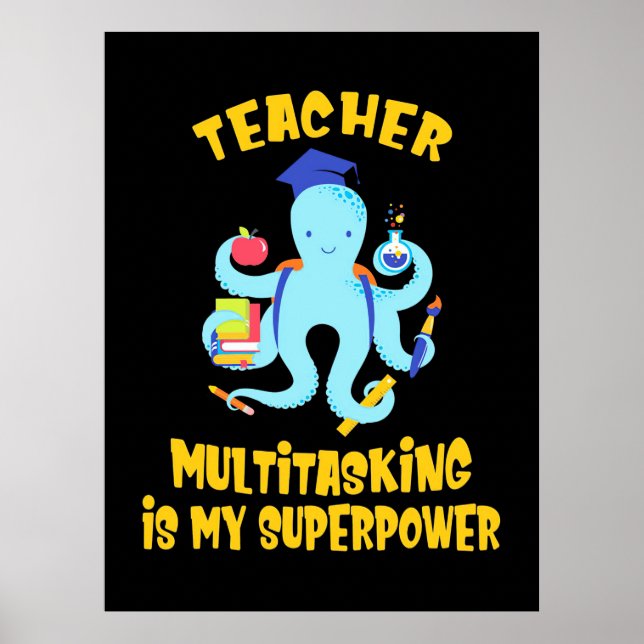Lehrer Multitasking-Spaß Poster (Vorne)