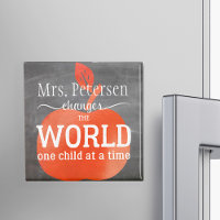 Lehrer Name Chalkboard Red Apple und Zitat