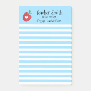 Lehrer nennen coolsten rote Apfelfüßer Post-it Klebezettel