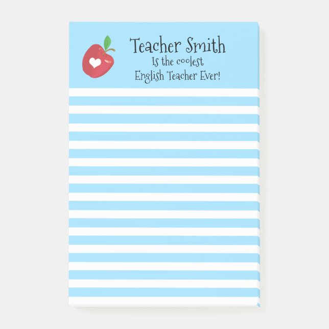 Lehrer nennen coolsten rote Apfelfüßer Post-it Klebezettel (Vorderseite)