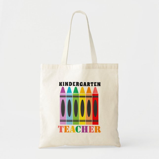 Lehrer Niedliche farbige Rainbow Crayons Tragetasche (Vorne)