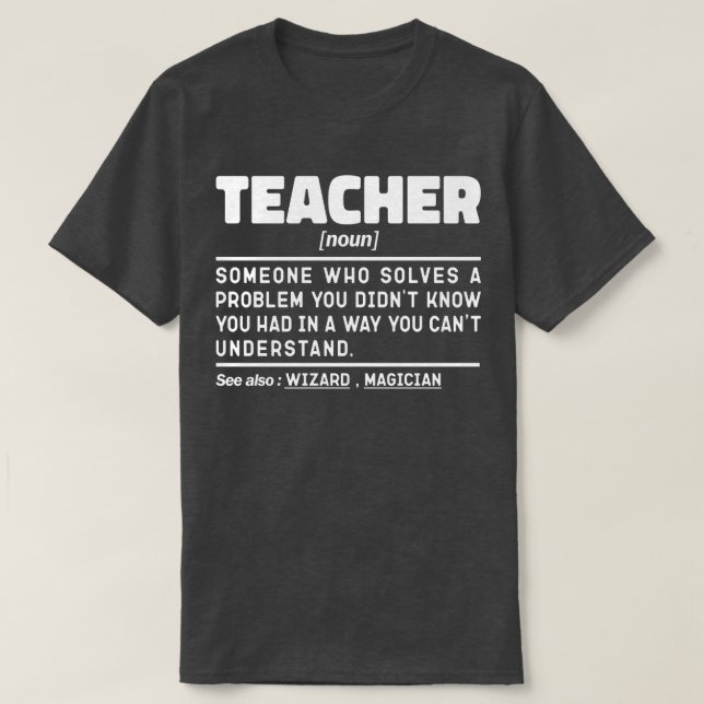 Lehrer Noun Definition Instructor Inspiration T-Shirt (Design vorne)