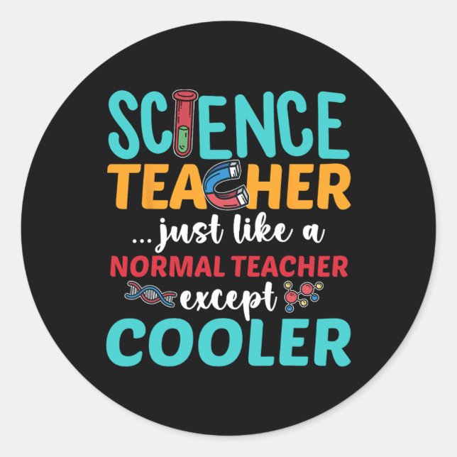 Lehrer, nur Cooler zurück in die Schulwissenschaft Runder Aufkleber (Vorderseite)