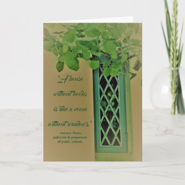 Lehrer oder Bibliothekar-Fenster-Rentenkarte Dankeskarte (Vorderseite)