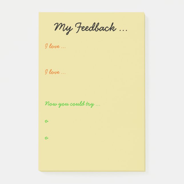 Lehrer- oder Studentenfeedback Post-it Klebezettel (Vorderseite)