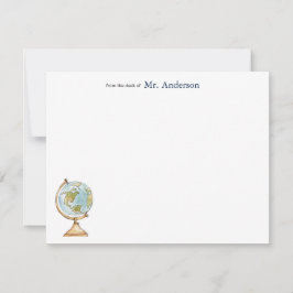 Lehrer Personalisierte Mitteilungskarten mit Globe